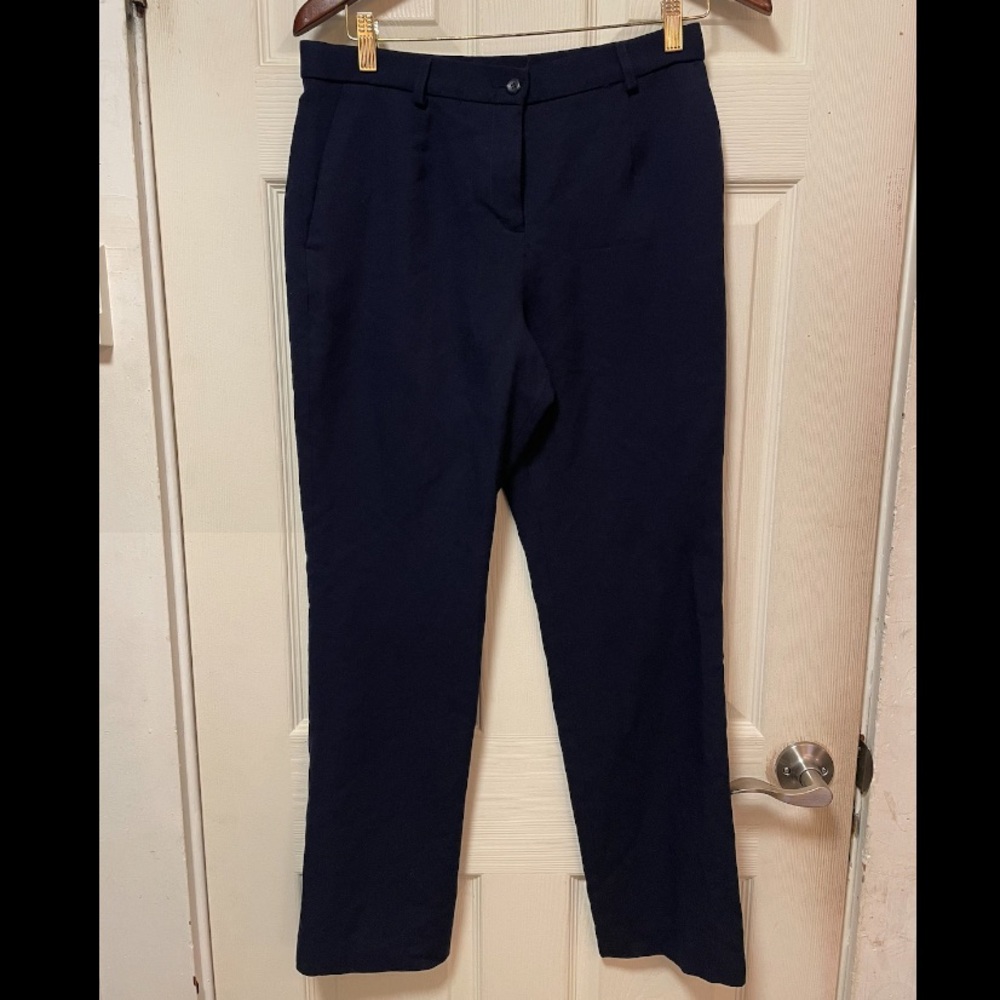 Vintage Pendleton Virgin Wool Pants Womens Size 6P Navy Blue Flat Front USA Made